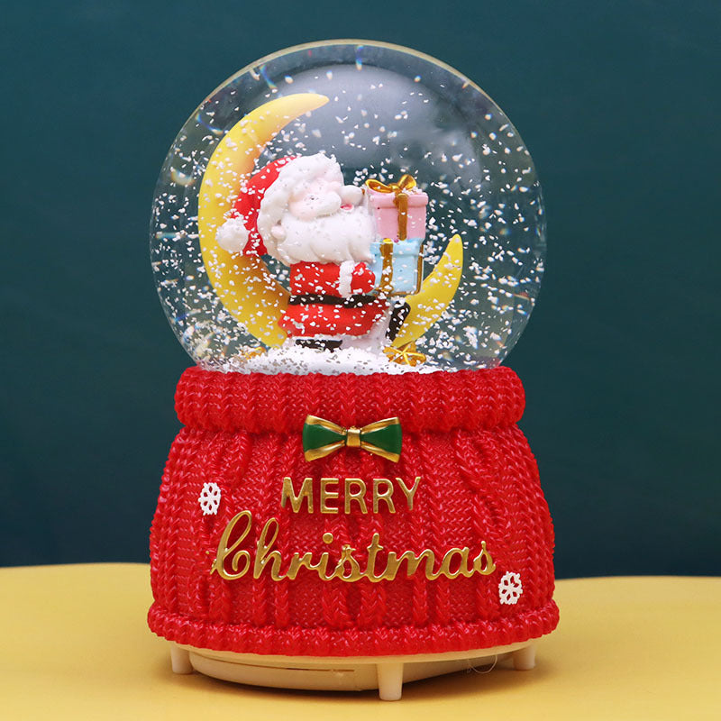 Christmas music box with light and snow globe