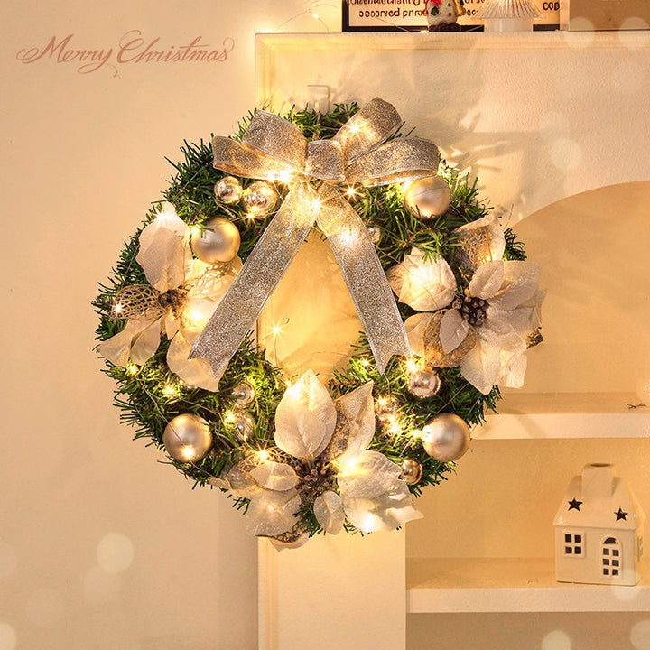 Decorative Christmas wreath made of silk flowers
