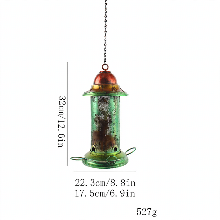 Telescopic metal feed station for the garden