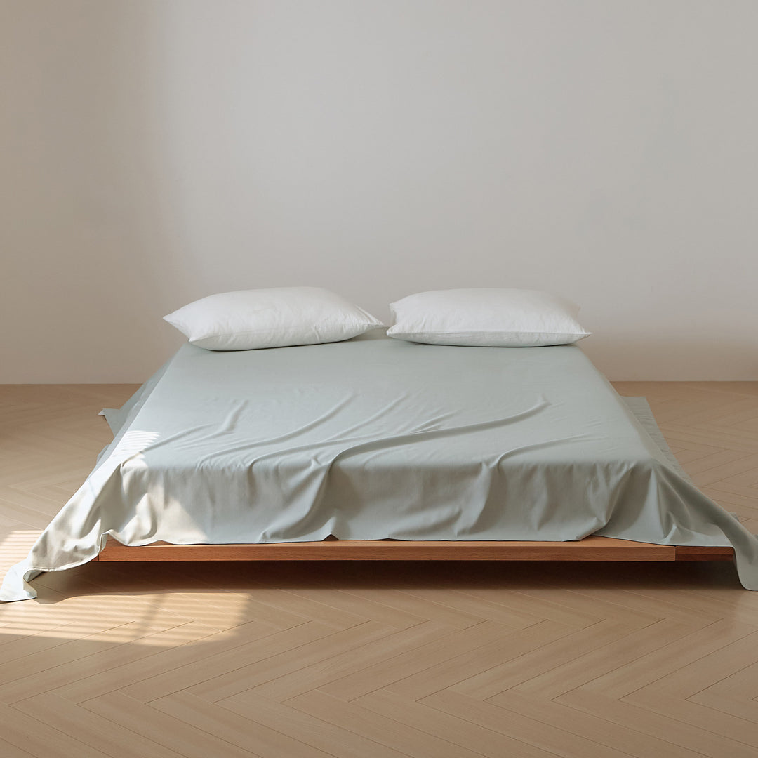 Bed sheet made of brushed long-staple cotton