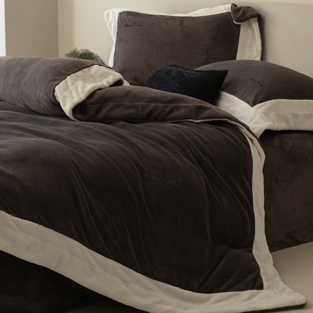 Milk fiber fleece duvet cover set, extra warm