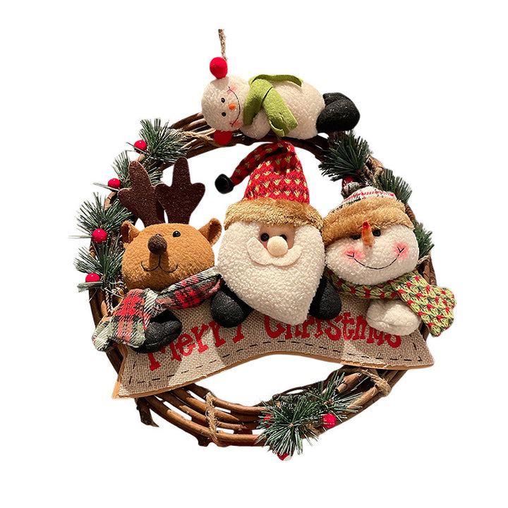 Decorative Christmas wreath with figures