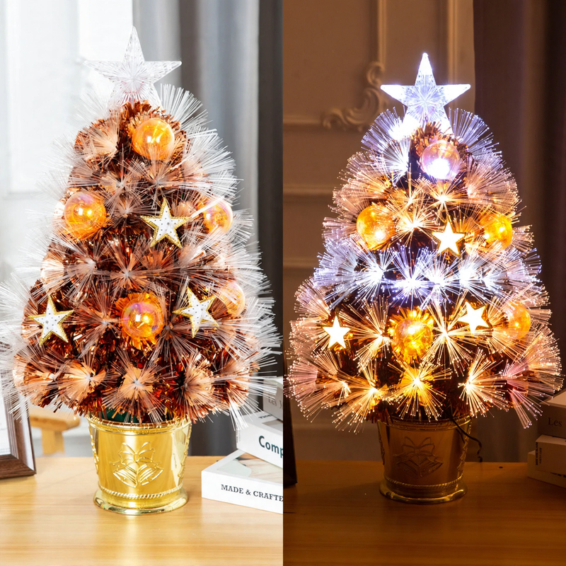 LED light fiber Christmas tree for the table