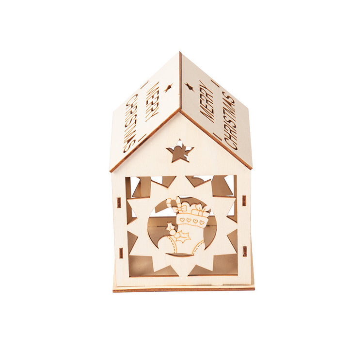 Decorative wooden house with Christmas motifs