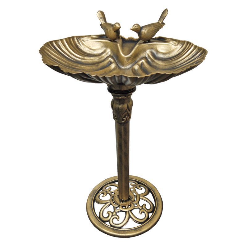 Birdbath in Shell Shape with Optional Solar Fountain