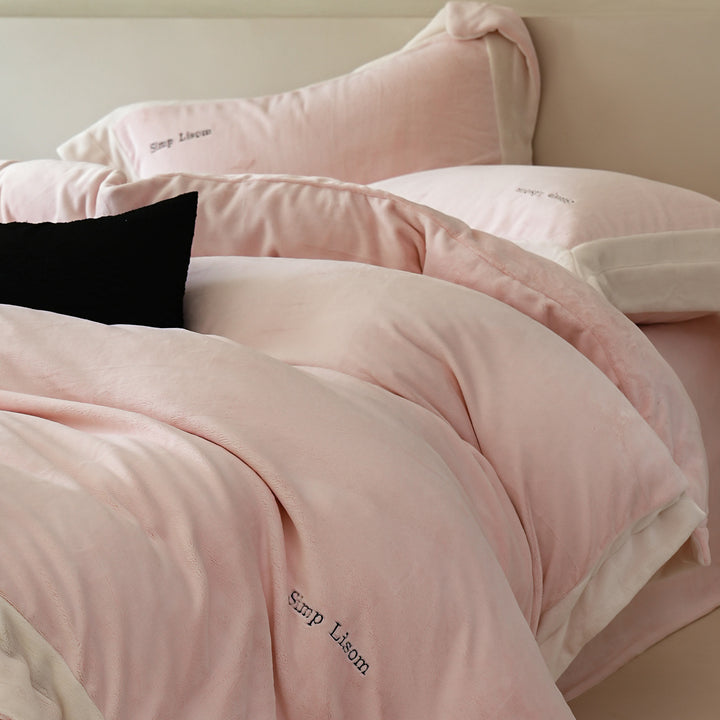 Milk fiber fleece duvet cover set, extra warm