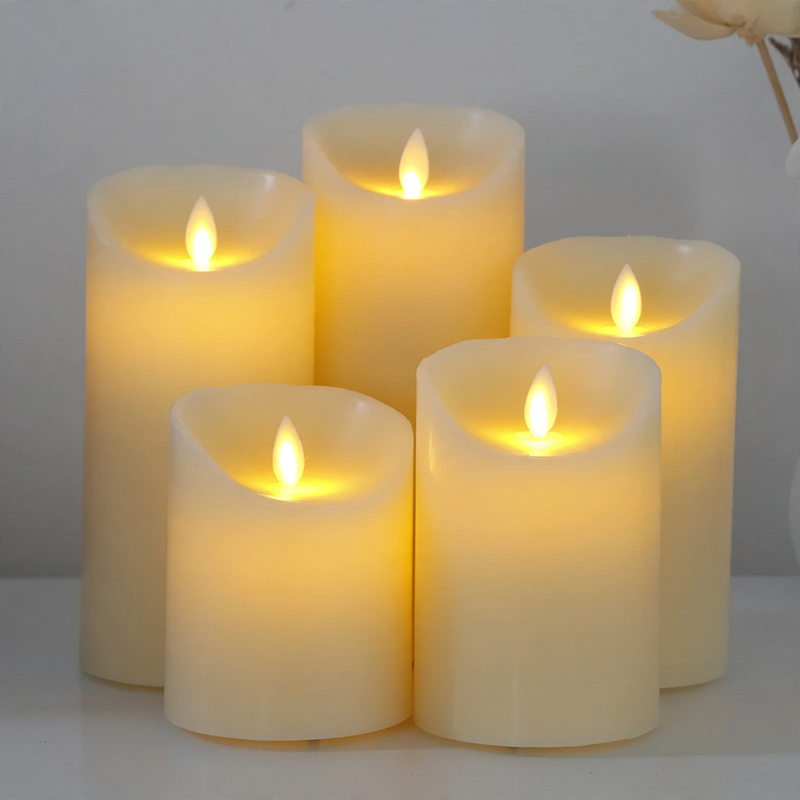 Rechargeable LED real wax candles with remote control