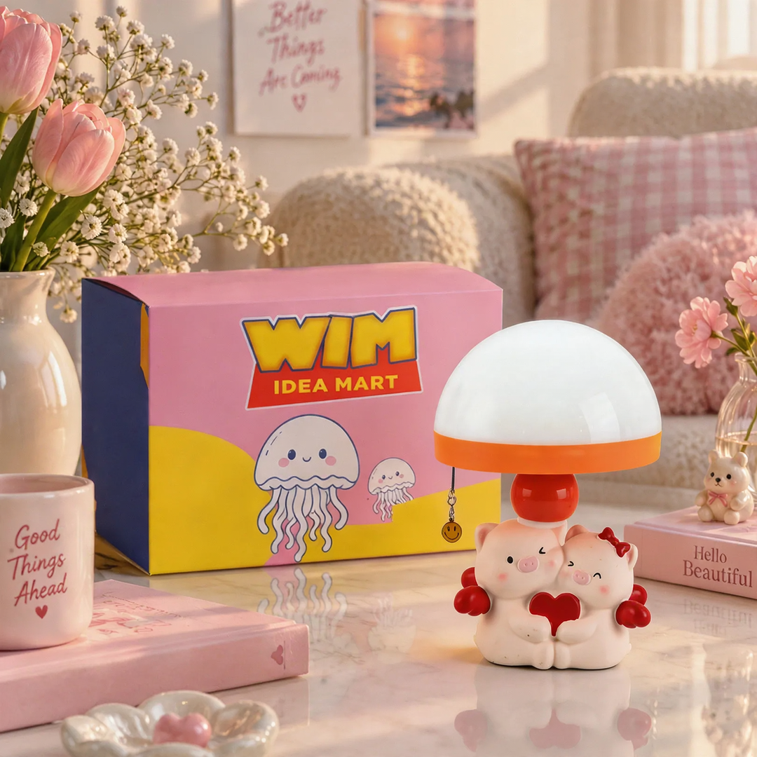 Cute little pig jellyfish light with color setting