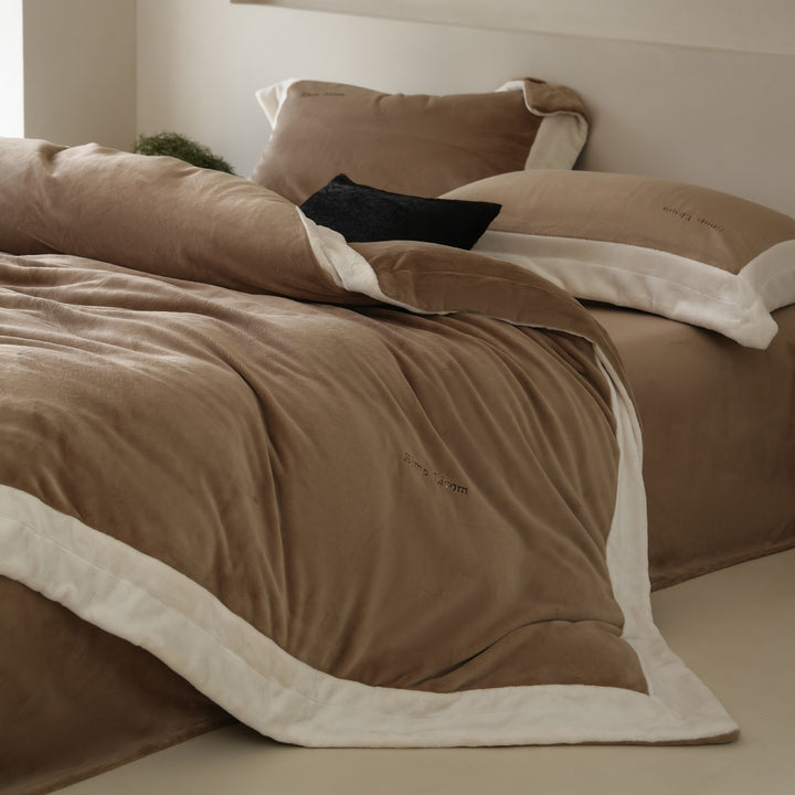 Milk fiber fleece duvet cover set, extra warm