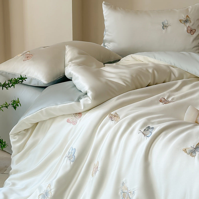Lyocell bedding, 4-piece, embroidery, summer