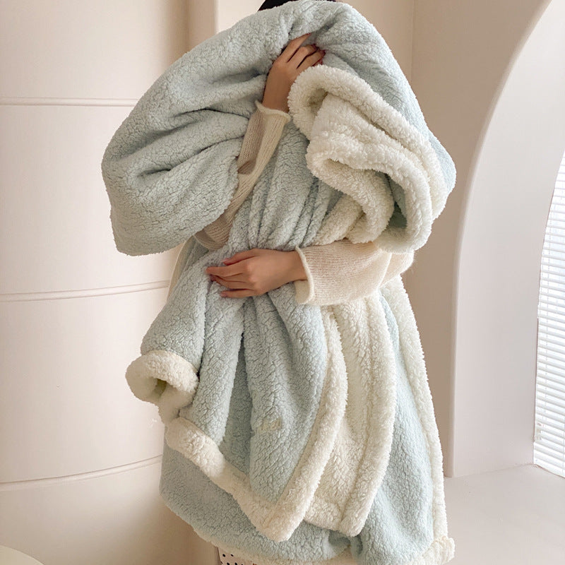 Fluffy wool blanket made of lamb fleece in various sizes
