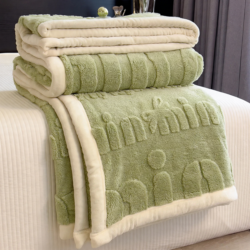 Coral fleece blanket, thickened, for winter