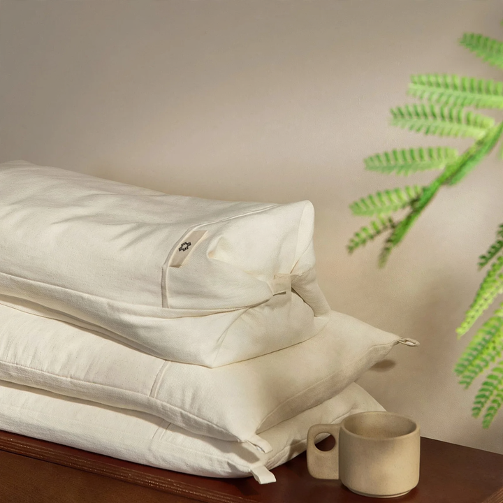 Cotton-linen buckwheat pillow, rectangular