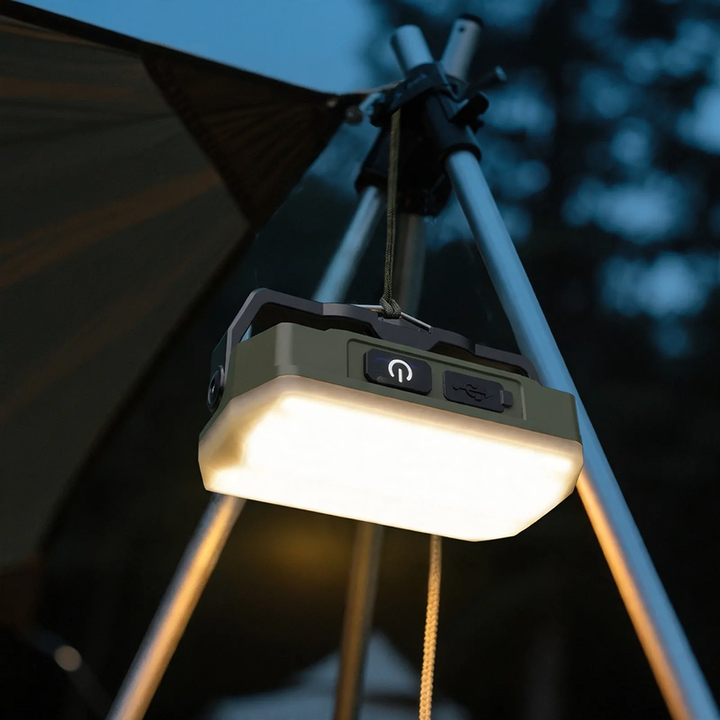 LED camping lamp with battery and emergency light function