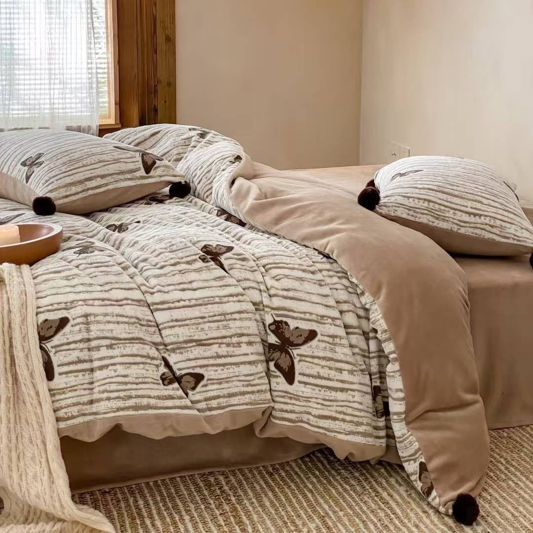 Milk fiber fleece bedding set, extra heavy, warm