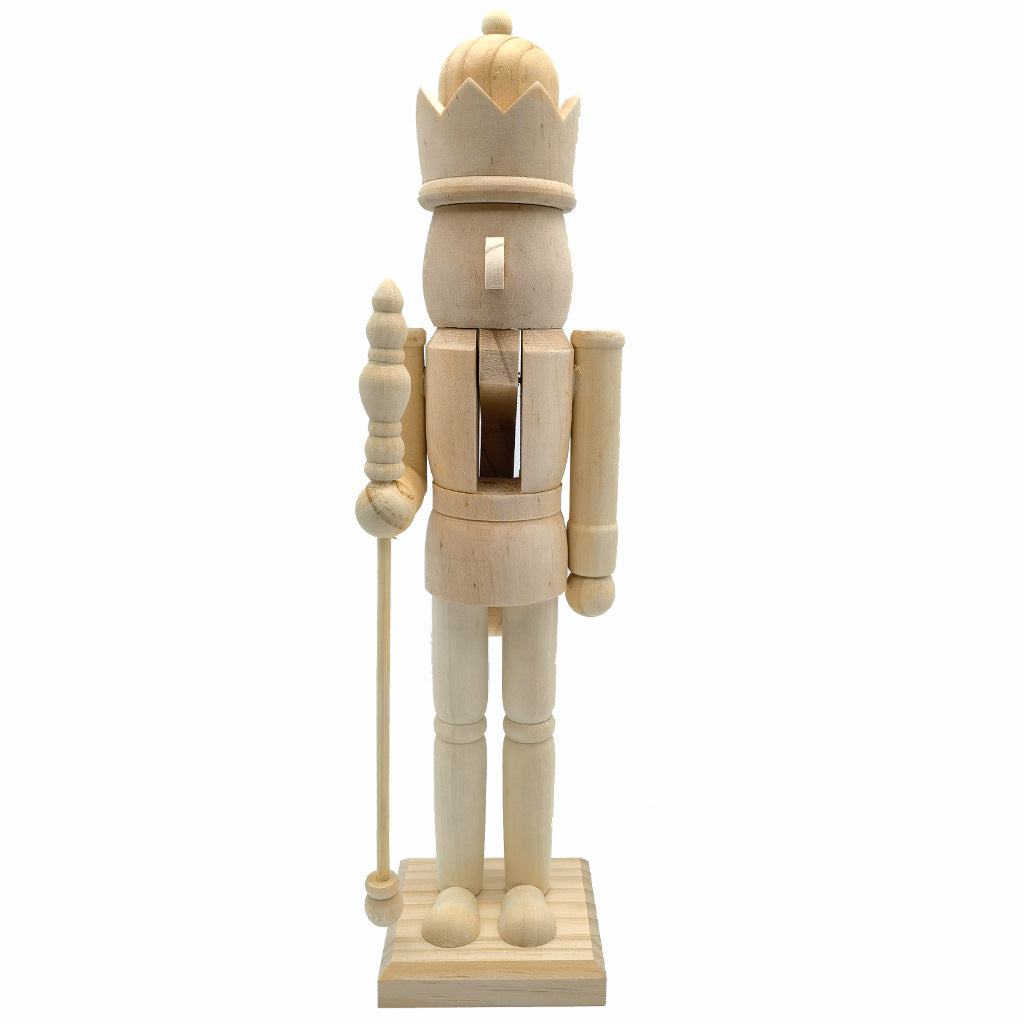 Nutcracker figure made of wood, 38 cm, unpainted