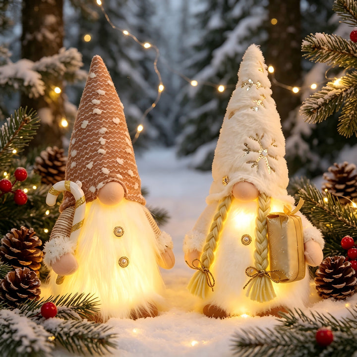 Glowing Christmas Gnome with Sequin Hat