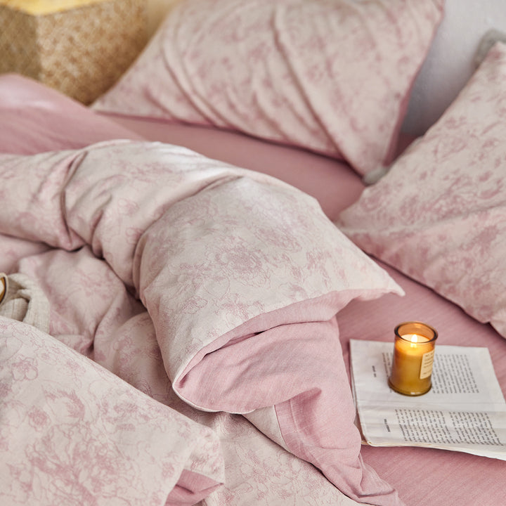 Cotton bedding set, 4-piece, color weaving