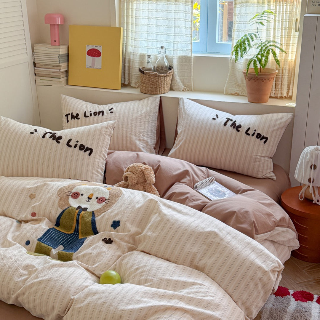 Cotton bedding, embroidered, cartoon design