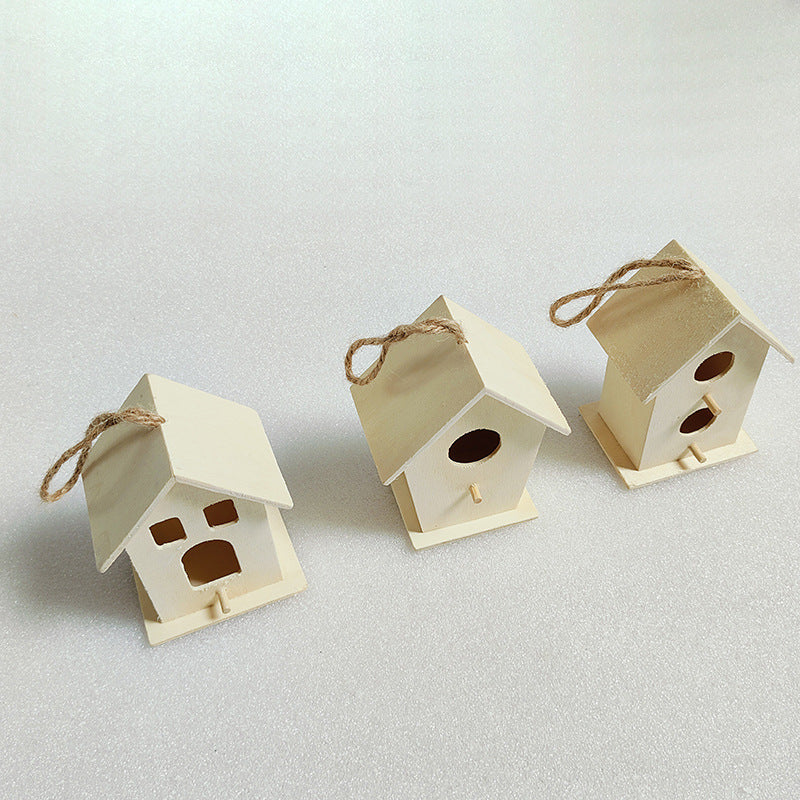 Pine Wood Birdhouse for Hanging