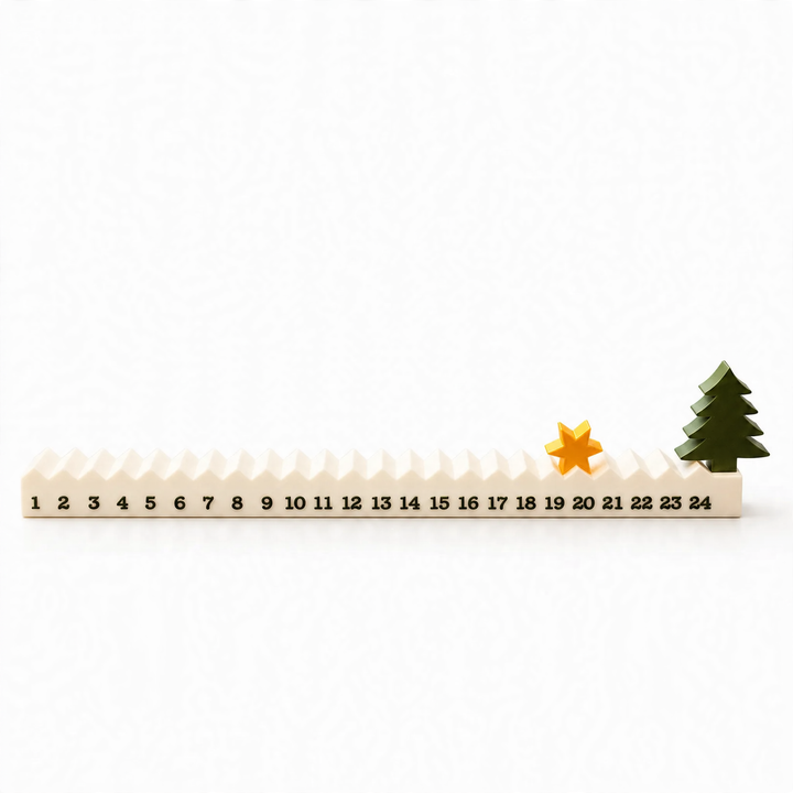 3D-printed Christmas tree advent calendar as table decor
