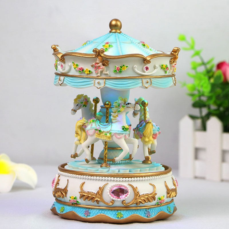Hand-painted music box in pastel colors