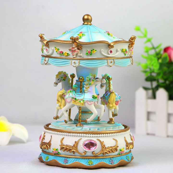 Hand-painted music box in pastel colors