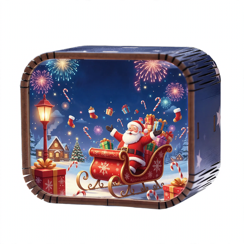 Wooden mini music box, Christmas edition