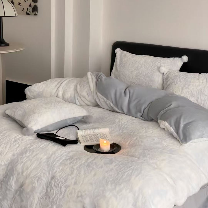 Milk fiber fleece bedding set, extra heavy, warm
