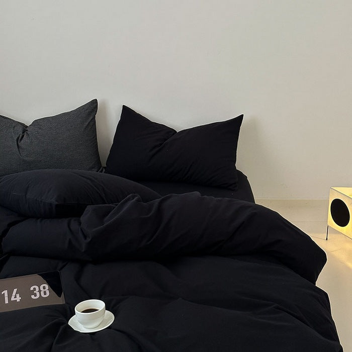 Bedding set made of washed cotton, striped