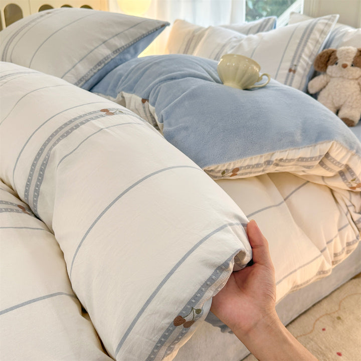 Winter bedding set, coral fleece, warming
