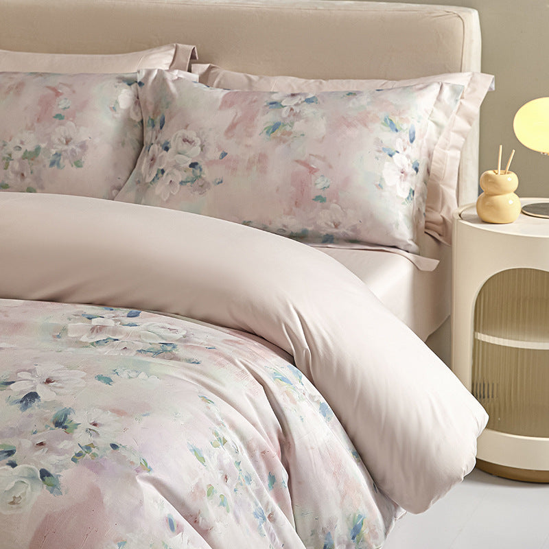 Cotton bedding set, 4-piece, digital print, country style