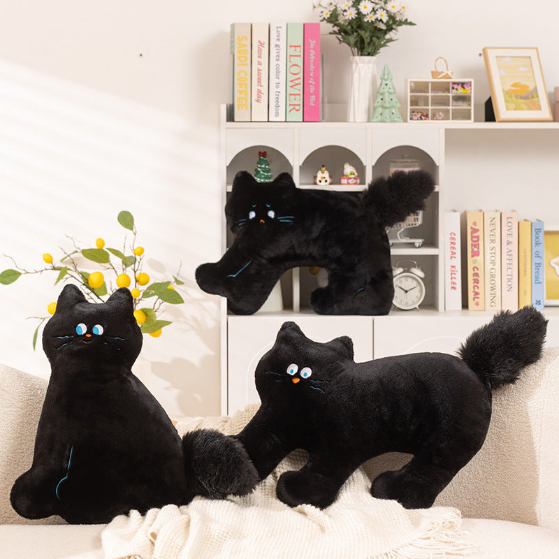 Plush cat pillow, 50 cm, various poses