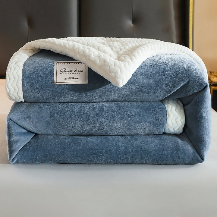 Warm coral fleece blanket for office and home
