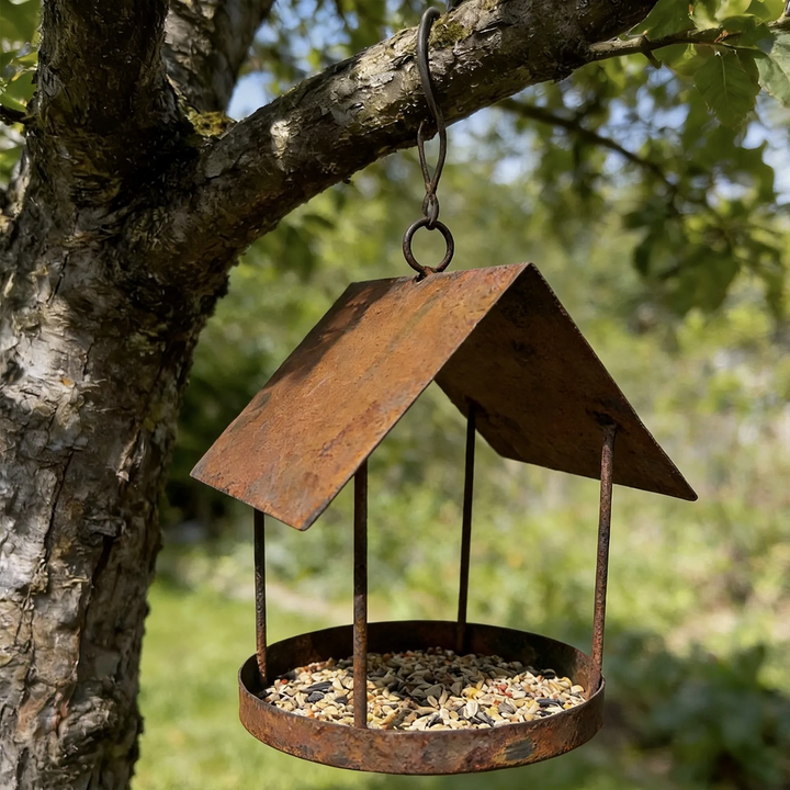 Hanging bird feeder made of iron for the garden
