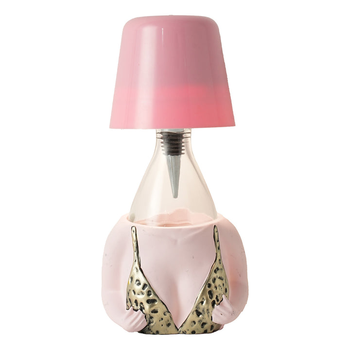 Table lamp bottle, leopard pattern, ABS