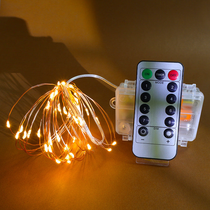 LED Copper Wire String Lights with Remote Control