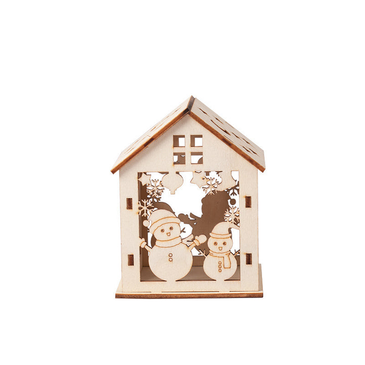 Decorative wooden house with Christmas motifs