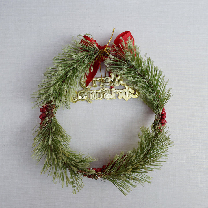 Mini Christmas wreath 15 cm with decoration