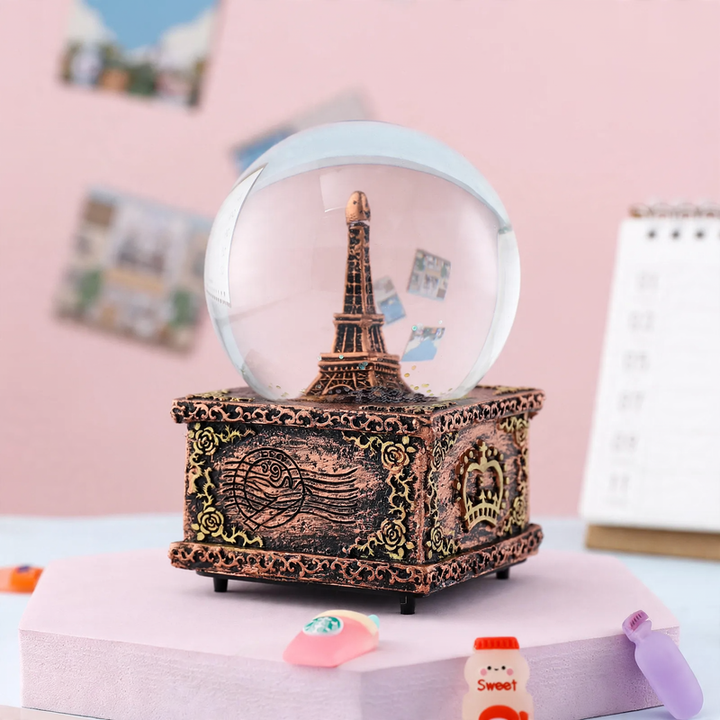 Decorative snow globe with music box