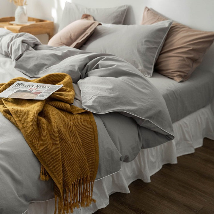 Minimalist Cotton Bedding Set, 4-piece