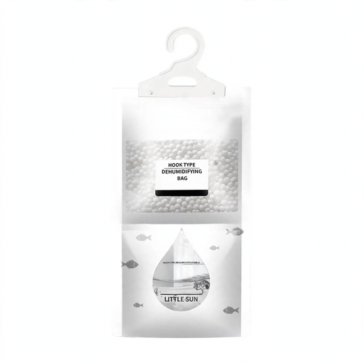 Hanging dehumidifier bag for wardrobes