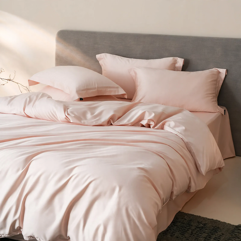 Long-staple cotton bedding, 4-piece, solid color