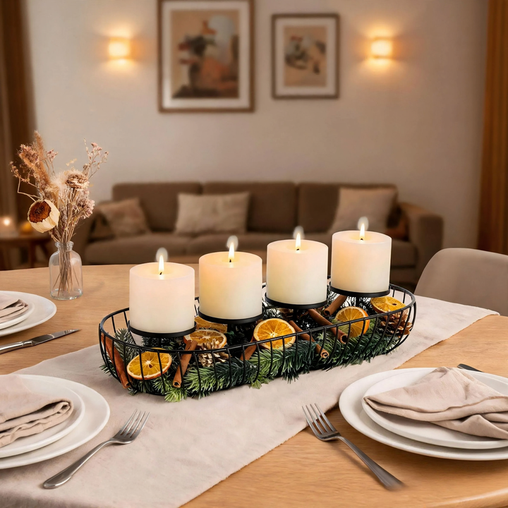 Decorative candle holder made of iron for festive occasions