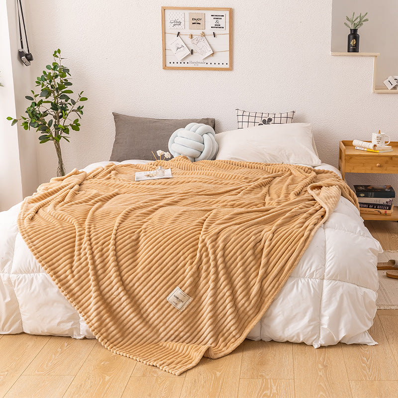 Coral fleece blanket in solid color