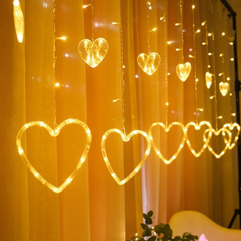 LED curtain light string with stars and moons