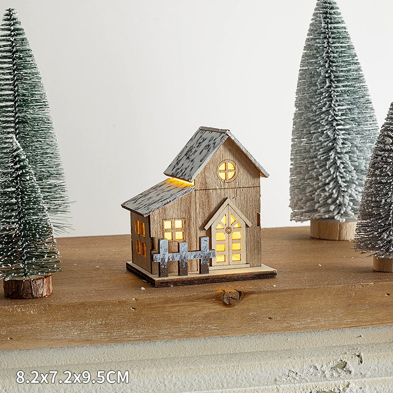 Christmas Wooden Decor Set with Lighting