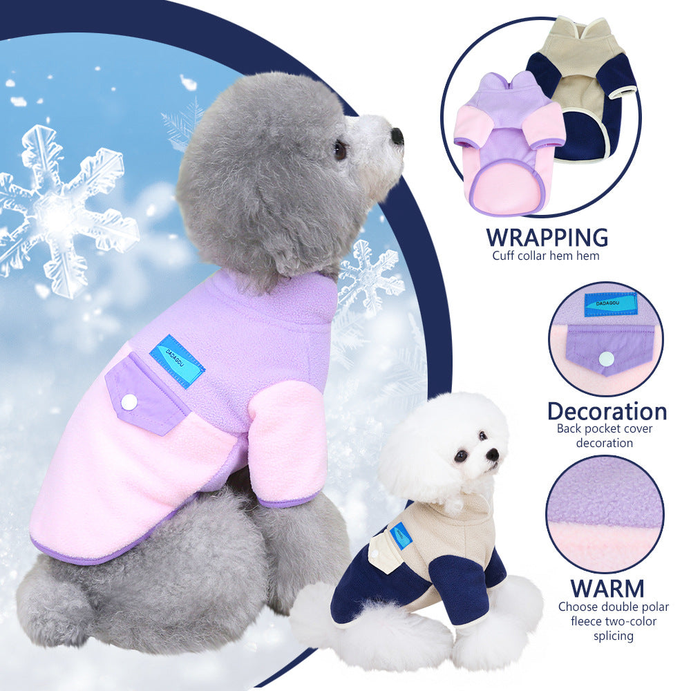 Fleece vest for dogs with Nordic pattern