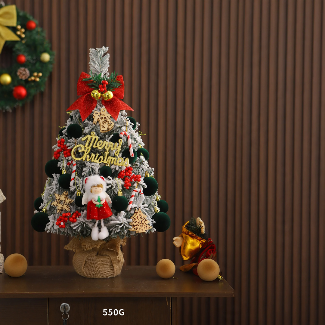Mini Christmas tree with flocking, 45 cm or 60 cm