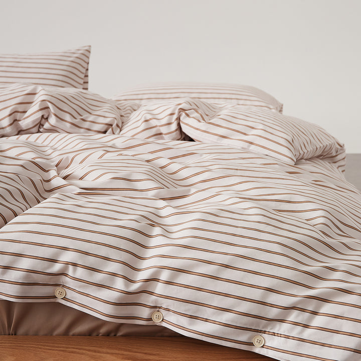 Long-staple cotton bedding, 4-piece, stripes